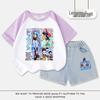 K-pop Monster Hunter Witch Girls' Cotton Short Sleeve & Shorts Set - Trendy, Breathable Summer Casualwear