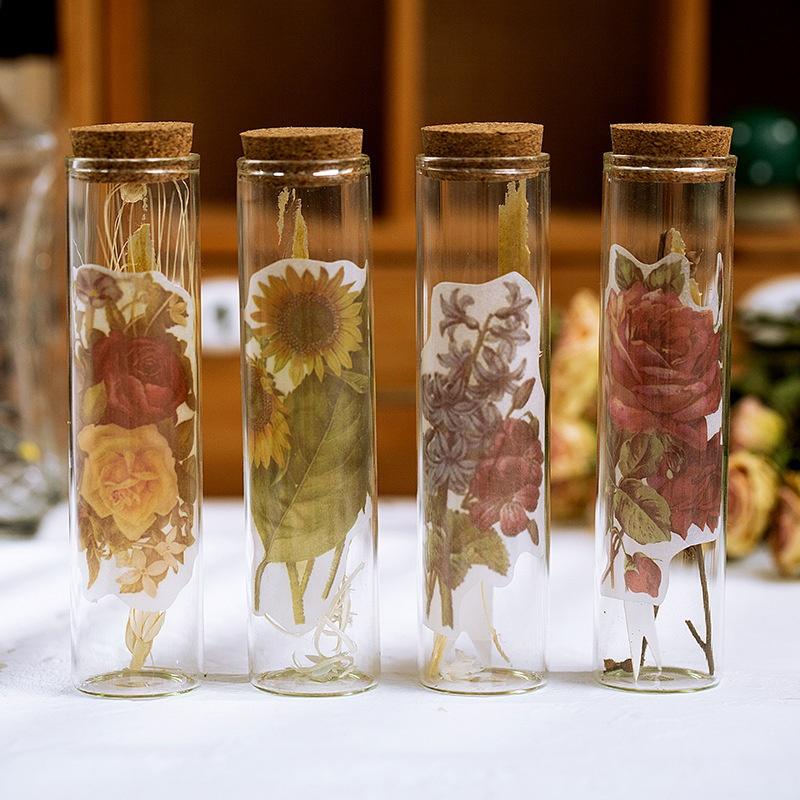 60 Pcs/pack Vintage Plants Floral Journal Decorative Stationery Stickers Scrapbooking DIY Diary Album Stick Label