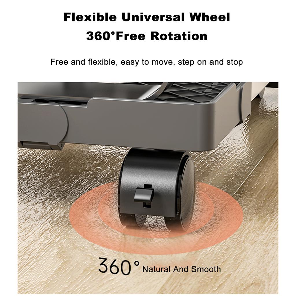 Computer Tower Stand Adjustable Mobile CPU Bracket with Universal Wheel Stainless Steel PC Tower