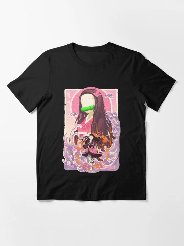 Anime Nezuko Demon Flame Technique Demon Slayer Basic T Shirt S
