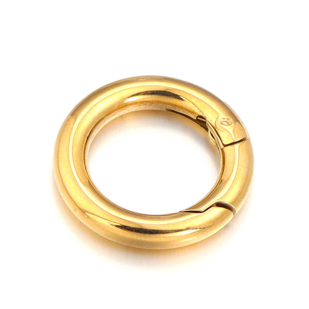 1Pc 16/18/20/24/28mm Stainless Steel O Ring Spring Clasps Round Snap Carabiner Hook Buckle Connector DIY Keychain Jewelry Making