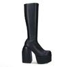 2025 New Large Size Square Toe Long Boots Women Thick Heel over Knee Slim Boot High Tube Knight Boot Women Winter Rubber Sole