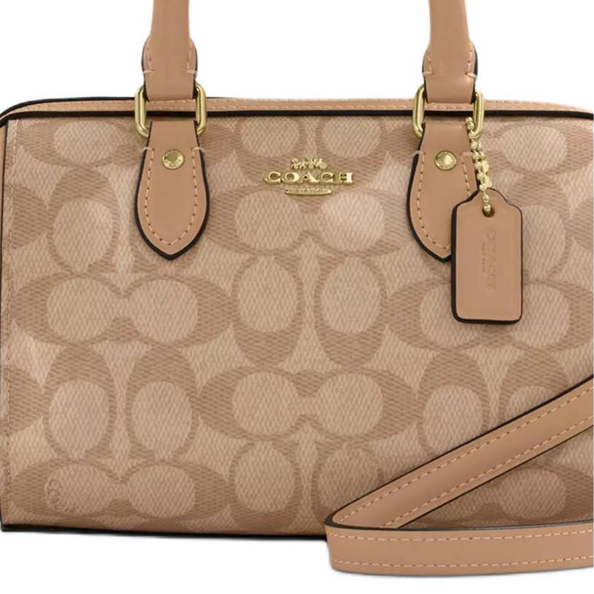 Coach Borsa a tracolla a tracolla in tela rivestita con stampa logo Roan 17 Piccola borsa da donna Marrone CAL20-IMEQO