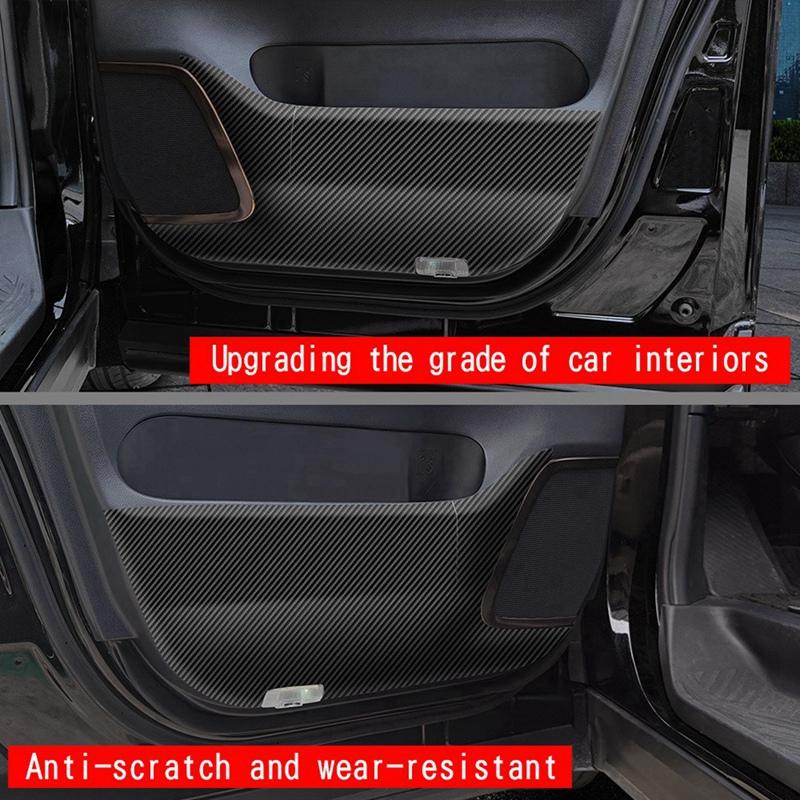 For Toyota Alphard 40 Series Soft Carbon Fiber Car Front Door Anti-Kick Panel Cover Decoration Sticker Car Accessories