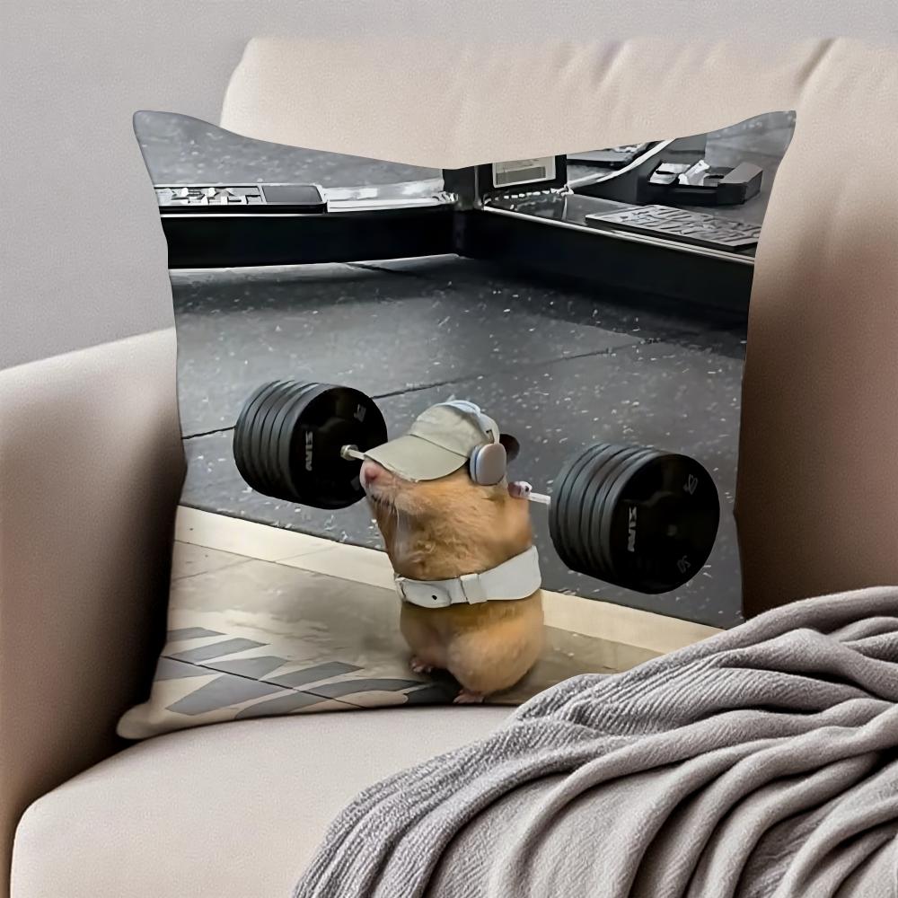 Interesting Animals Funny Cushion Cover Pillowcase Antidustmite Invisible Zipper Short Plush Sofa Cushion