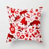 Merry Christmas Printed Red Pillowcase  Style Cushion Cover Home Sofa Decor Throw