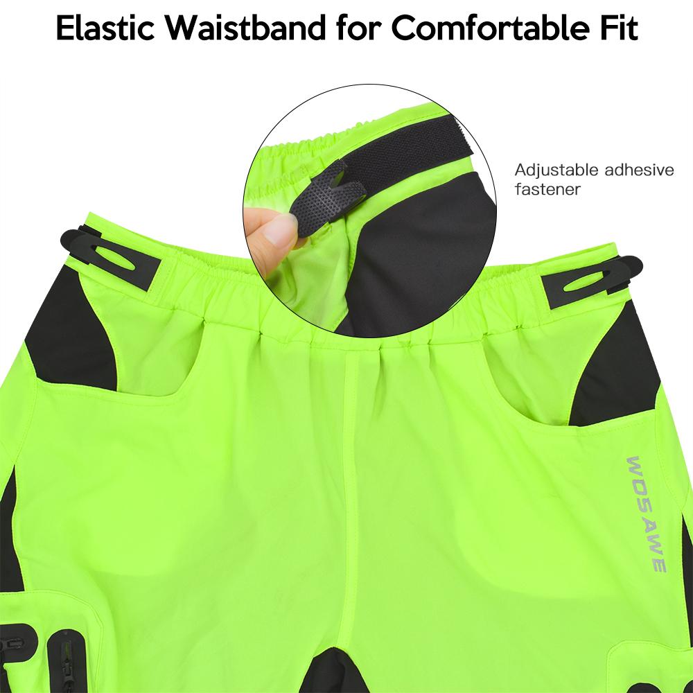 Men 2 In 1 Cycling Shorts Breathable Quick-Drying MTB Mountain Bike Baggy Shorts with 3D Padding
