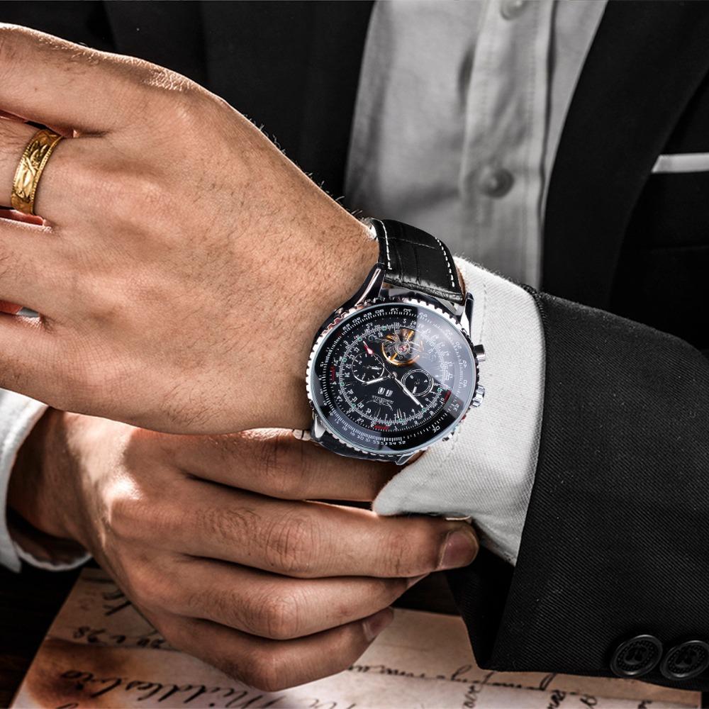 Jaragar Men'S Fashion Casual Large Dial Mechanical Multifunctional Tourbillon Automatic Mechanical Watch