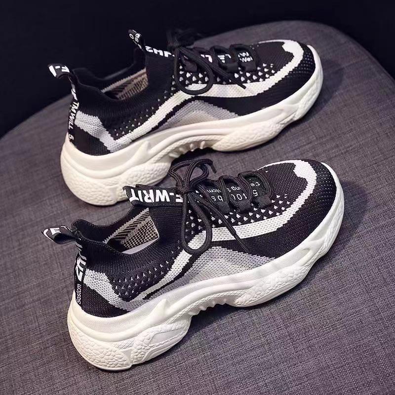 

Женская обувь весна и осень универсальная дышащая повседневная обувь корейская версия спортивная обувь женский тренд сетка мягкая подошва плетение муха спортивная 40