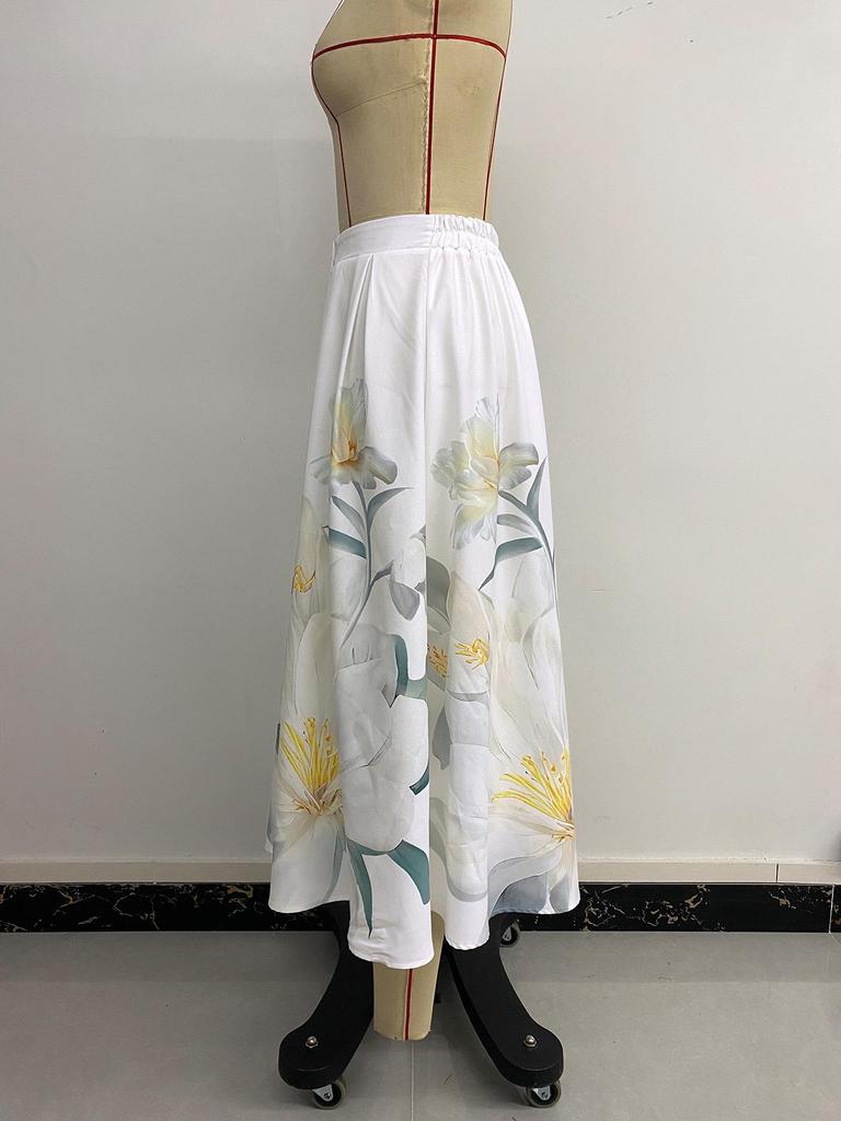 Independent Station 2025 Floral Print Button-Decorated Summer Skirt - Casual & Fresh Style