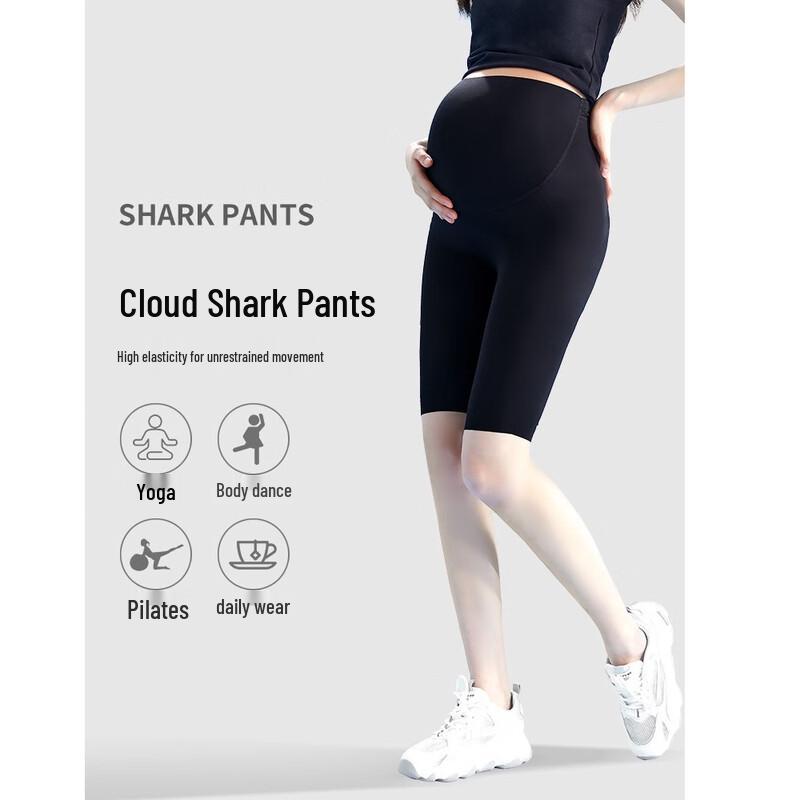 MODENGYUNMA Women's Maternity High-Waist Summer Shorts