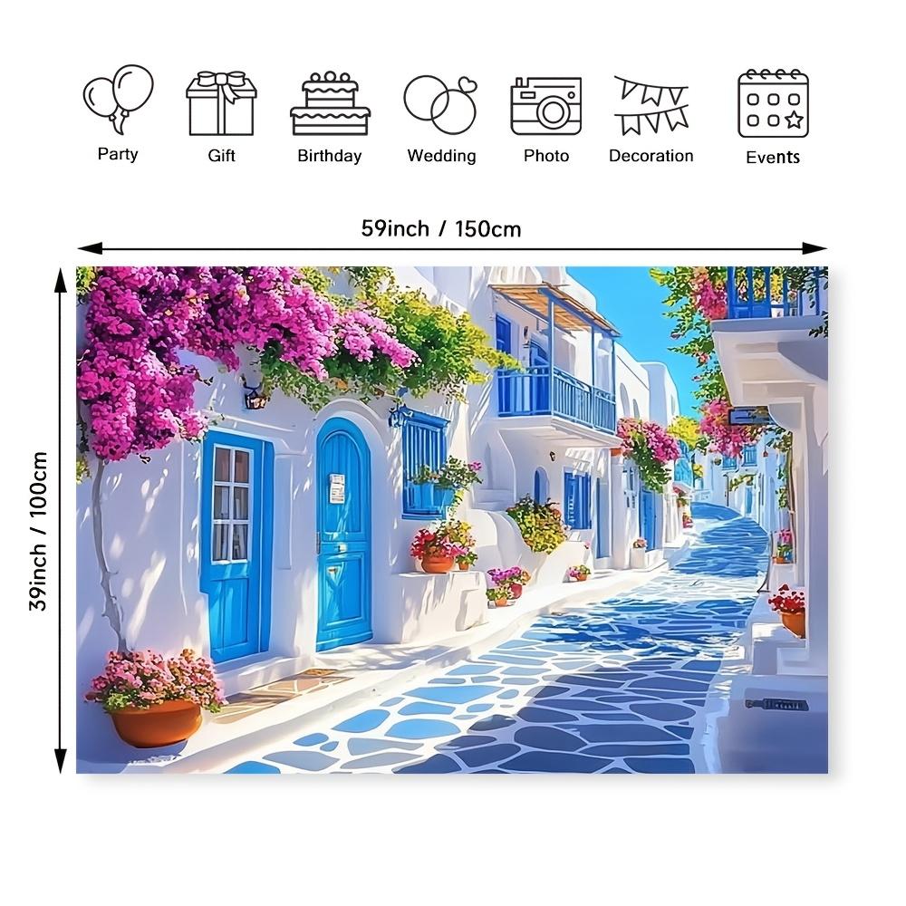 1pc Colorful Polyester Street Scene Wall Tapestry - Year-Round Wall Decoration for Home, Exhibition, Wedding, Restaurant - S