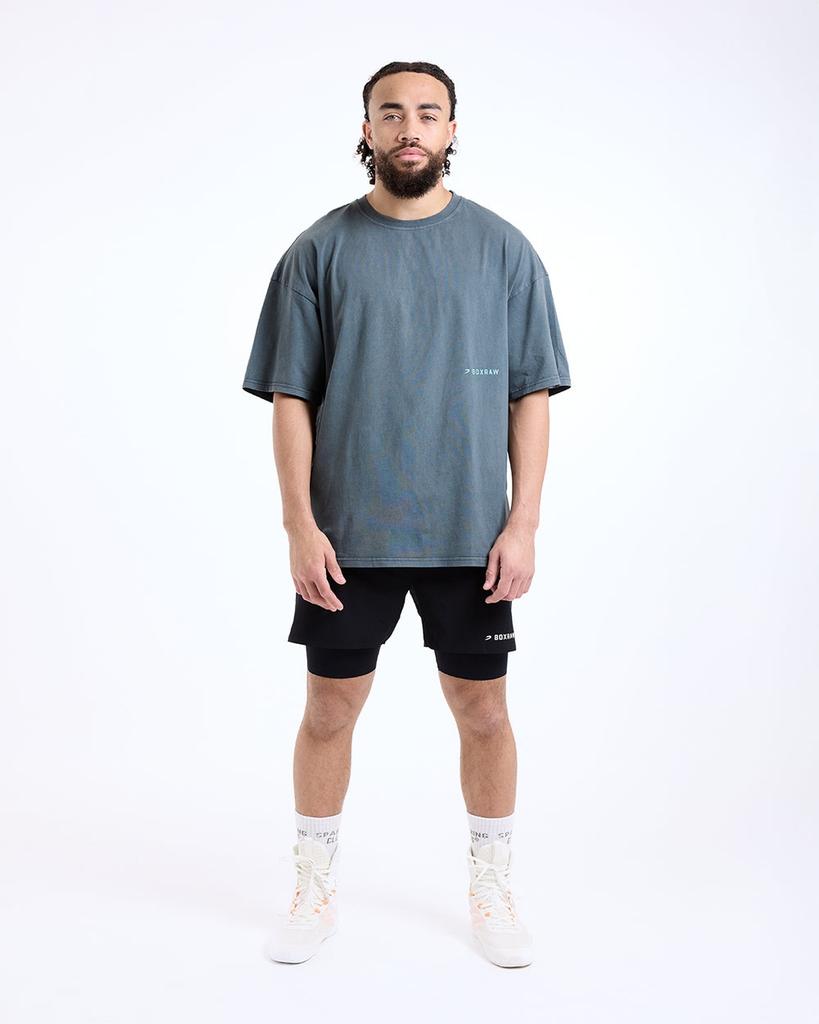 BOXRAW Sparring Club Oversized T-Shirt - Men'S M Bxrw-Spclt [Washed Charcoal] (Type A)