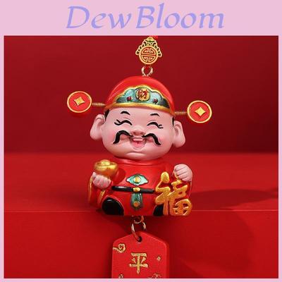 Traditional Car Pendant Resin Lucky God Rearview Mirror Decor For New Year Celebration