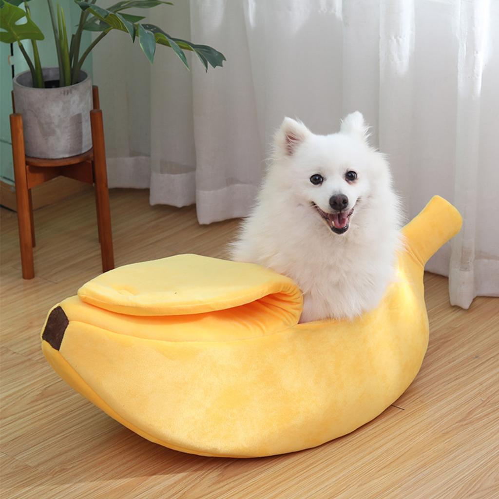 Pet Banana Bed for Dog Bed Creative Soft Small Bed Cat Nest Cozy For Dog Sofa Cute Pet Bedding Warm In Winter