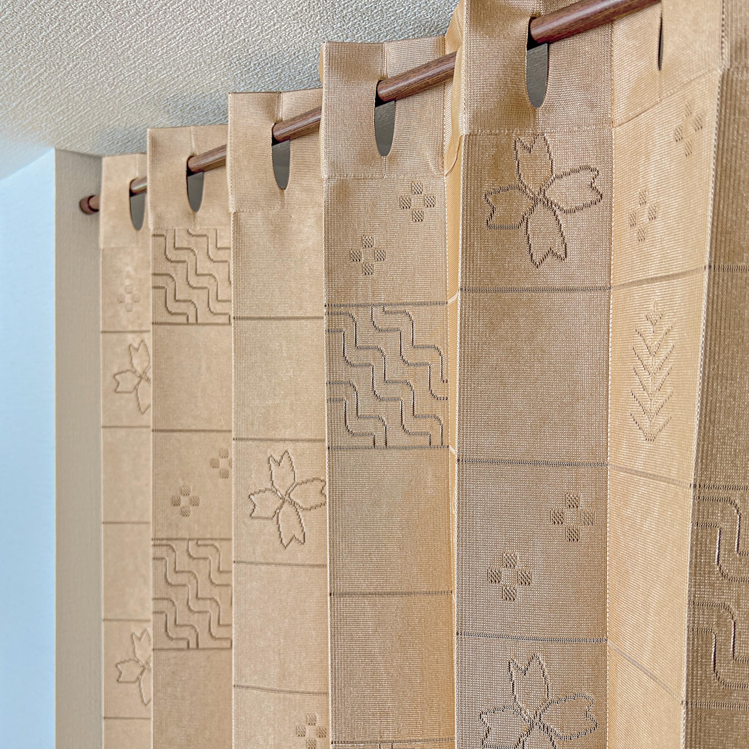 

Accordion Privacy Room Divider Gabbeh 140 x 250 Heat Suitable for and Made in Beige and Brown Curtain, Curtain, Curtain, Pattern, cm, Flip-Up Curtain,