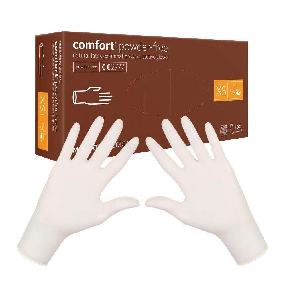 Mercator Latex Comfort Powder-Free Latex Gloves 100 Pcs