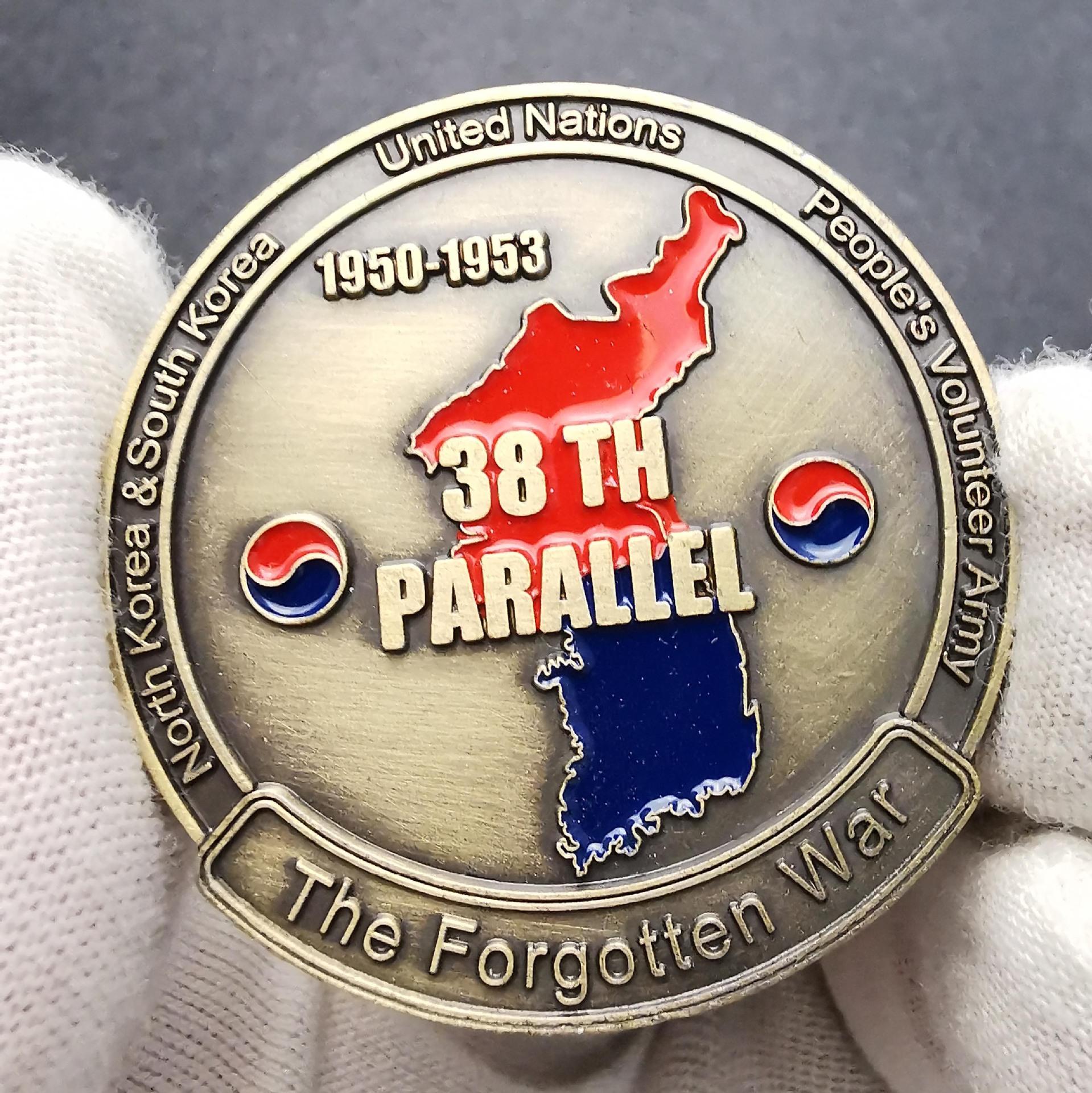 American Korean War, 38th parallel, tank commemorative coins, collectible coins, airplane lucky coins, Christmas gift, Stocking stuffers