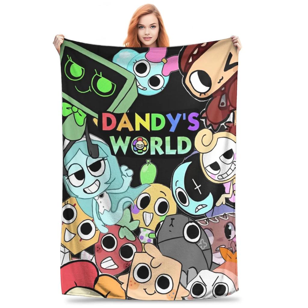 Cartoon Games Dandys World Flannel Blanket  Cozy Throw for Sofa Bedding Lounge xcm