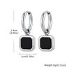 Stylish Men's Huggie Hoop Earrings,Trendy Natrual Stone Stainless Steel Square Ear Drop,Luxury Birthday Party Anniversary Gift