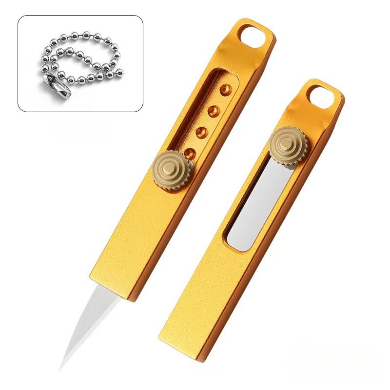 New Mini EDC Paper Cutting Knife Multi functional Pendant Key Telescopic Portable Small Knife for Unpacking Express Packages