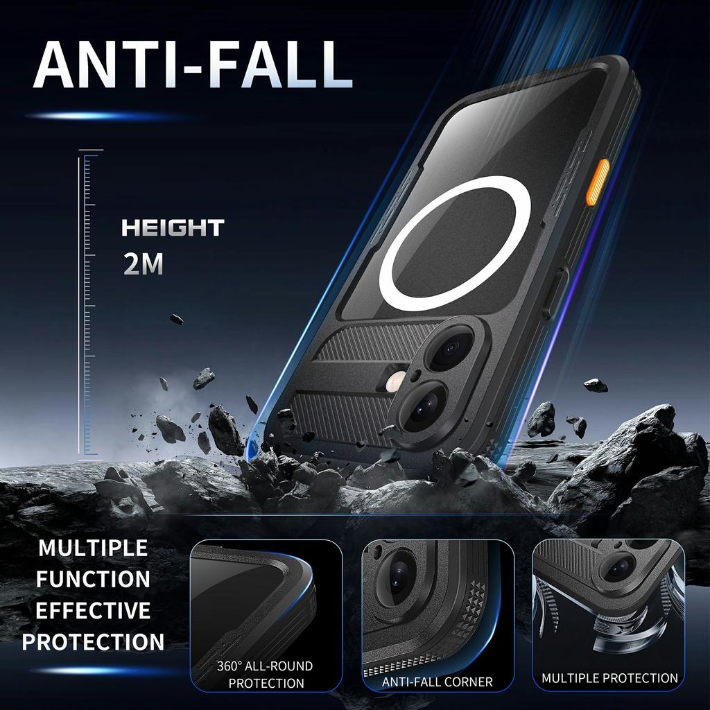 SHELLBOX For iPhone 16 Case Compatible with MagSafe IP68 Waterproof Clear Phone Cover