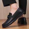 Fashion Men's Designer Loafers Genuine Leather Business Casual Shoes Slip-On Comfortable Office Dress Shoes Men Wedding Party Wear Flats