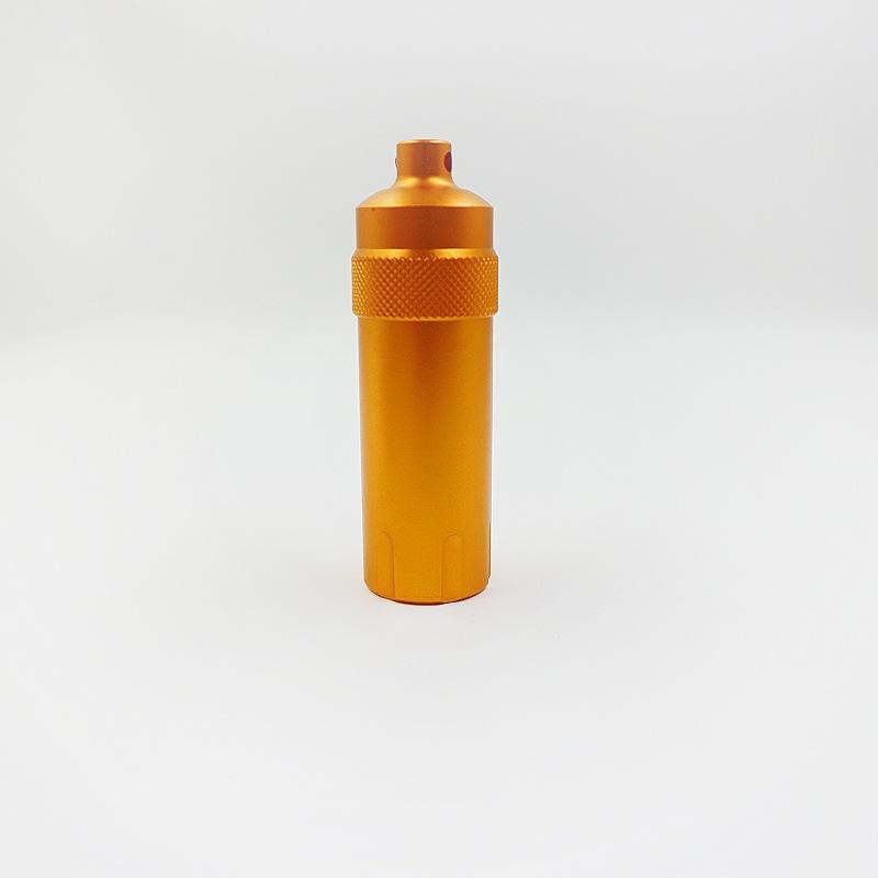 

Aluminum Alloy Fully Sealed Waterproof Compartment, Outdoor Survival Equipment, Pointed Waterproof Medicine Bottle помаранчевий