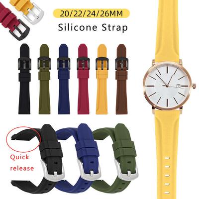 20mm 22mm 24mm 26mm Silicone Watch Strap Quick Release Elastic Rubber Watch Band For Samsung Huawei Xiaomi OPPO Smart Watch Bracelet