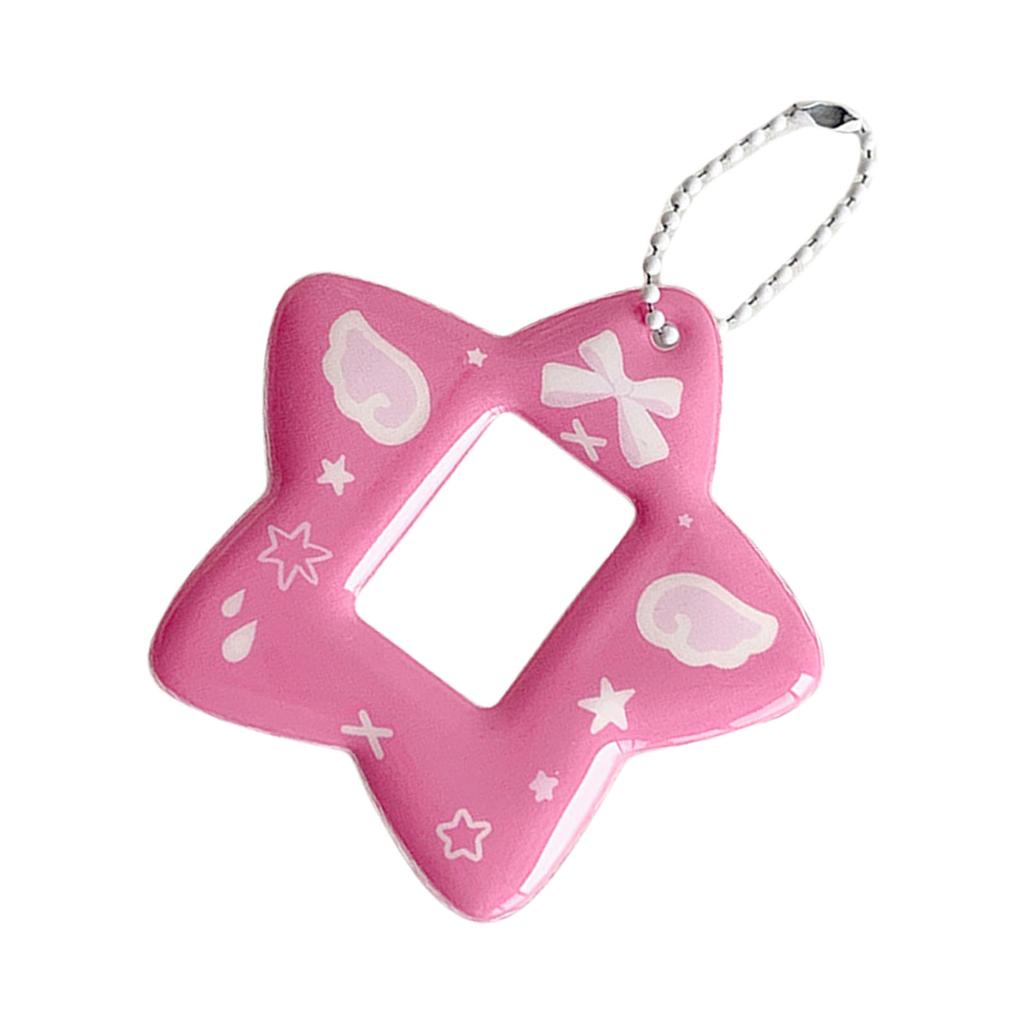 1 Zoll Fotohalter Tragbarer Fotokartenhalter mit Schlüsselanhänger Sternform Fotokartenhülle für Studenten Büroangestellte