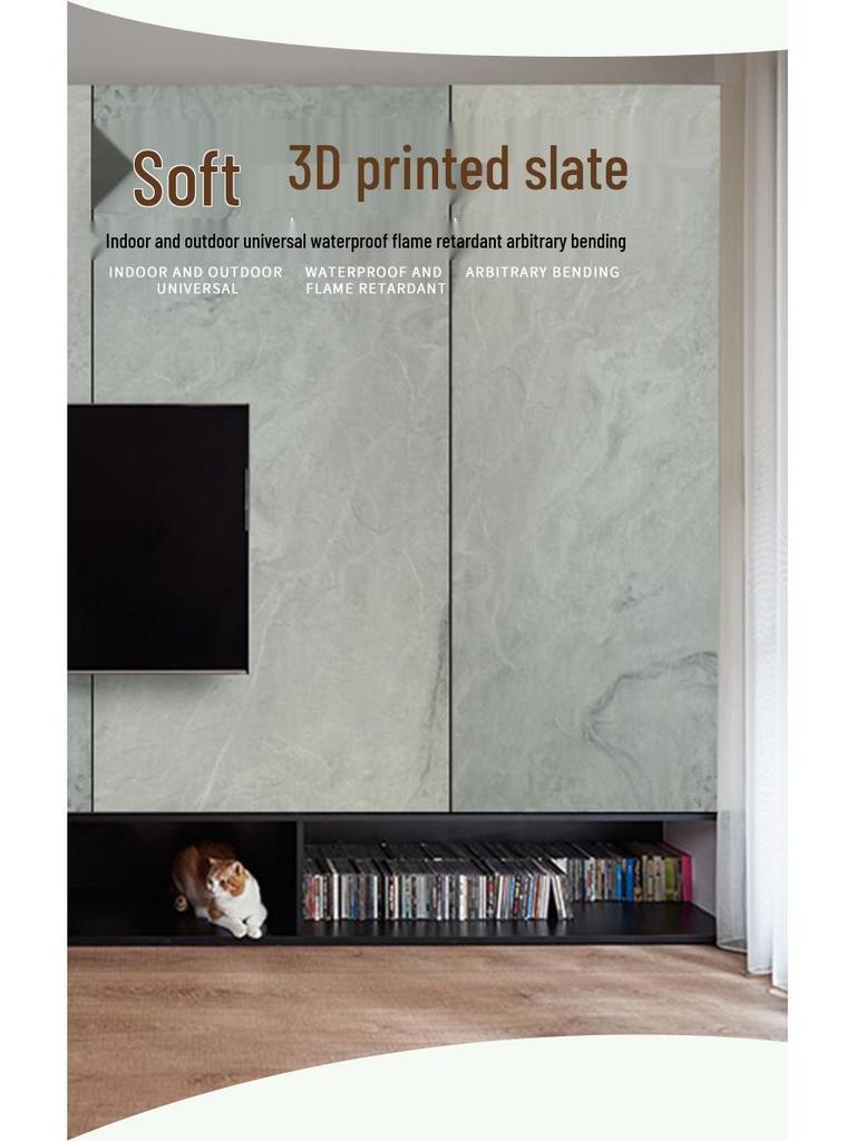 Slate Soft Ultra-thin Bendable Porcelain Panel for Indoor/Outdoor Walls