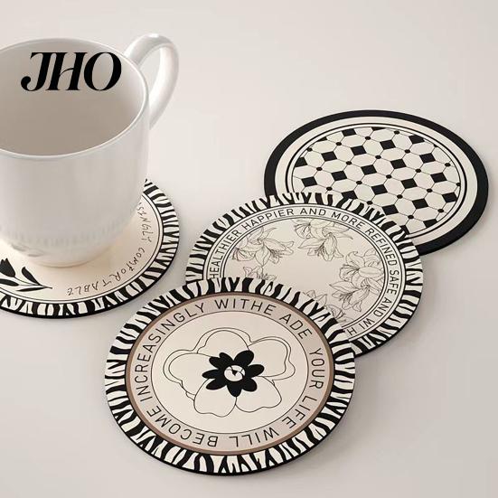 High Temperature Coaster Retro Diatomite Heat-Resistant Placemat Quick-Dry Absorbent Mat for Zebra Pattern Cups Mugs Bowls Non-Slip Reusable