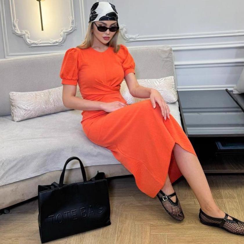 2025 Women's European & American Summer Short-Sleeve Wrap Dress - Casual High-Waist Slim Fit