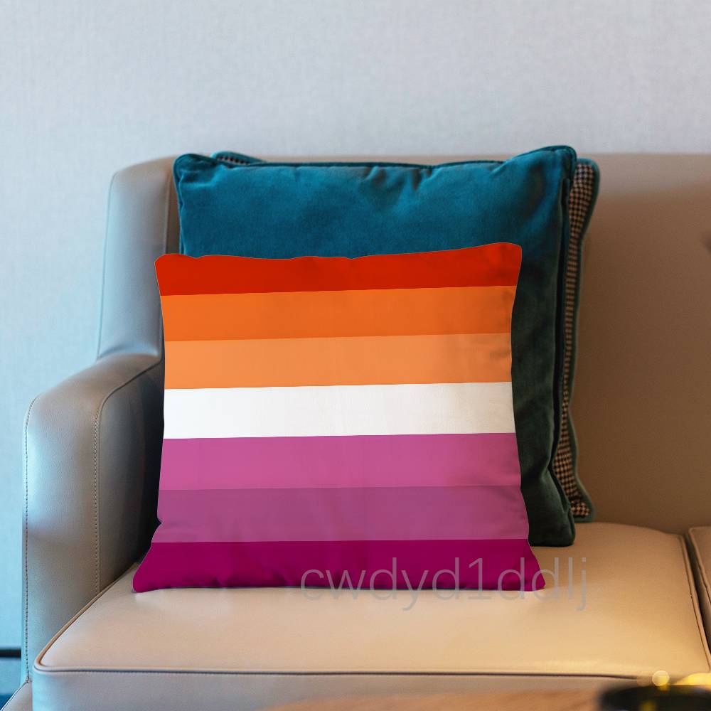Lgbtq Flags Lesbian Pillow Case Short Plush Sofa Decorative Gift Home Double-sided Printing Cushio