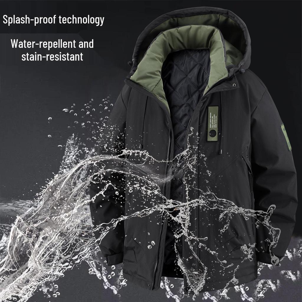 Men's 400 Jin Extra Thick Windproof Outdoor Workwear Jacket, XL 2-Cotton Padded for Extra Warmth