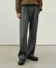 MINAV Wool Twill Double-Pleated Curved Slacks [Charcoal]