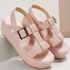 Fashion Women Platform Sandals Summer Plus Size Shoes 2025 Roman Buckle Wedges Heeled Sandals Casual Open Toe Woman Sandalias De Mujer