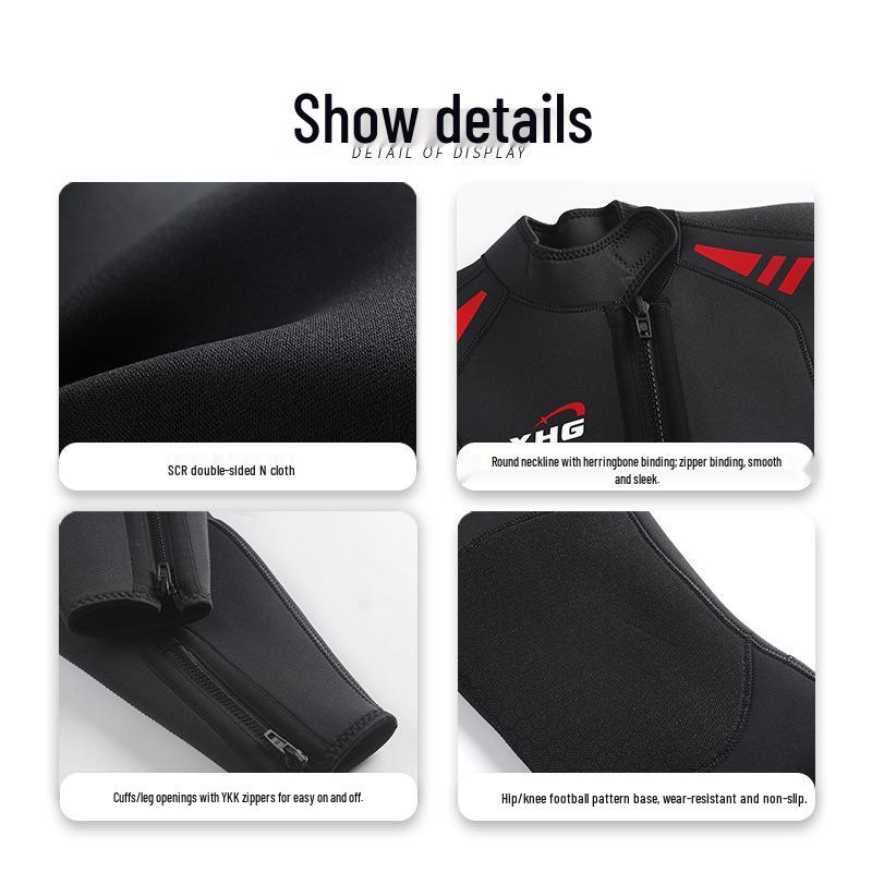 Costum de Neopren Gros de 5 mm pentru Bărbați, Mâneci Lungi și Pantaloni pentru Scufundări Adânci și Înot de Iarnă