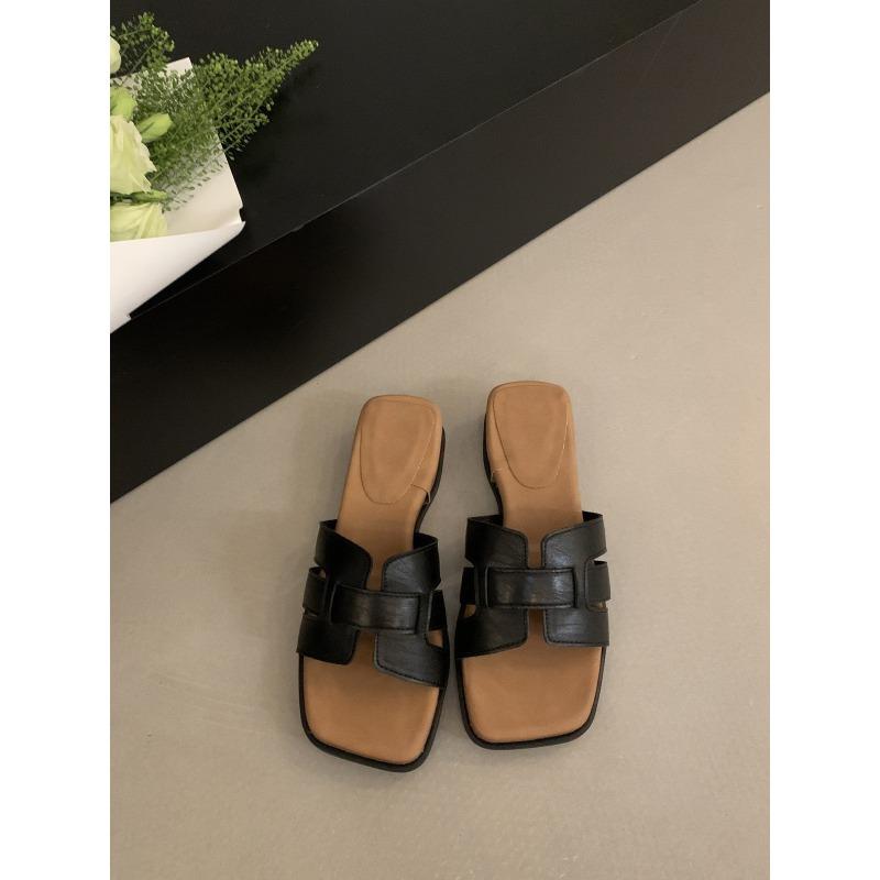 Wedge Heel Platform Slippers Women's Shoes Wear New Summer Skirt One-word Holiday Sandals