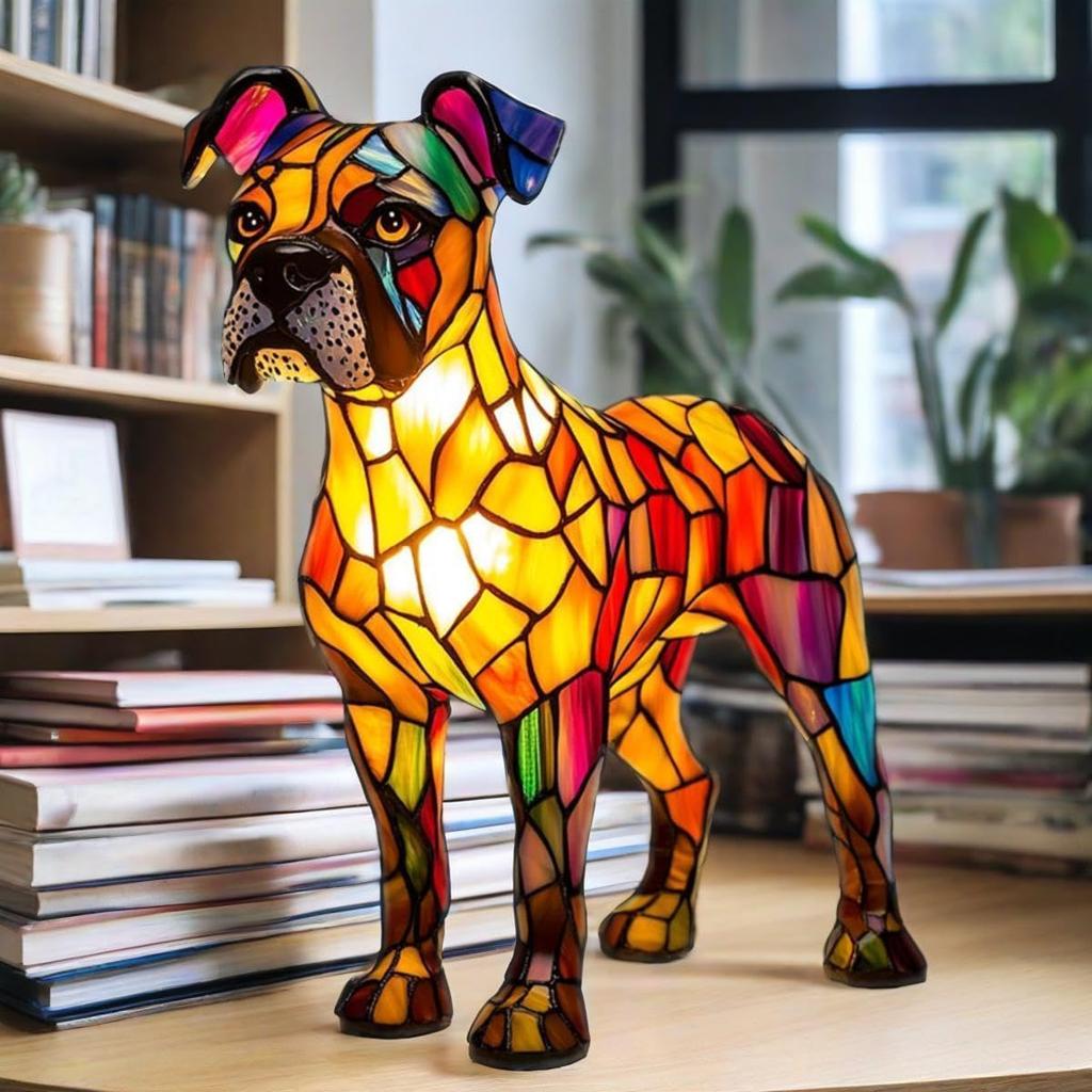 Yorkshire Terrier Lamp, Boxer Dog Lamp, Dog Series Art Night Light, Cute Pet Dogs Themed LED Table Lamps with Warm Ambient Glow, Fun Gift for Dogs