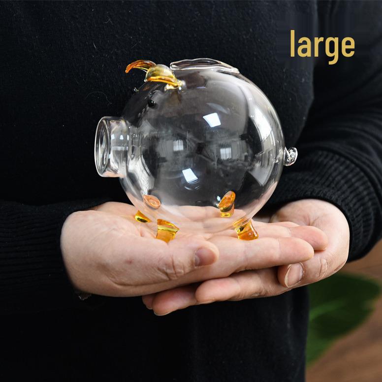 Mini Golden Bean Borosilicate Glass Piggy Bank & Wishing Bottle