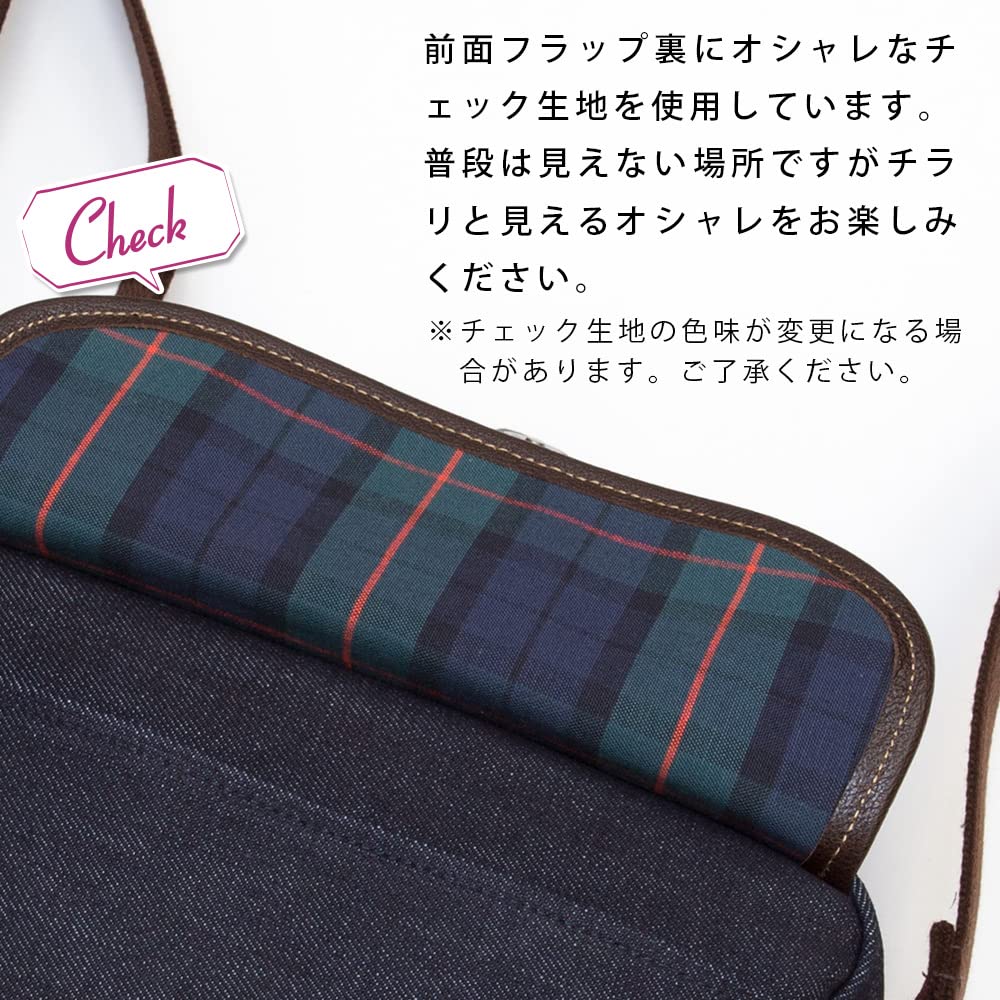 [creare Kiki] Men's Shoulder Bag, Crossbody, Lightweight, Made In Japan, Okayama Denim, Walking Bag, Toyooka Bag, Birthday Gift for Dad, Dom-003