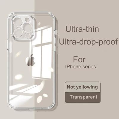 Crystal Clear Caso for iPhone 14 12 13 15 11 Pro X XS Max 8 7 Plus Ultra Thin Fit Protective Silicone Transparent Soft Case
