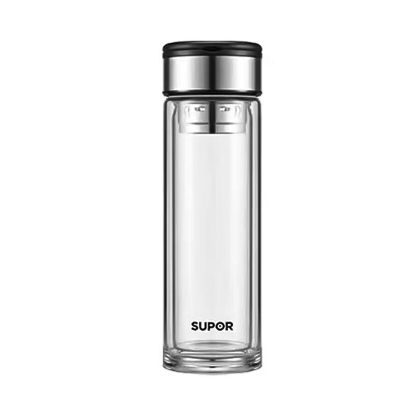 Supor Double-Wall Portable Glass Tea Water Bottle