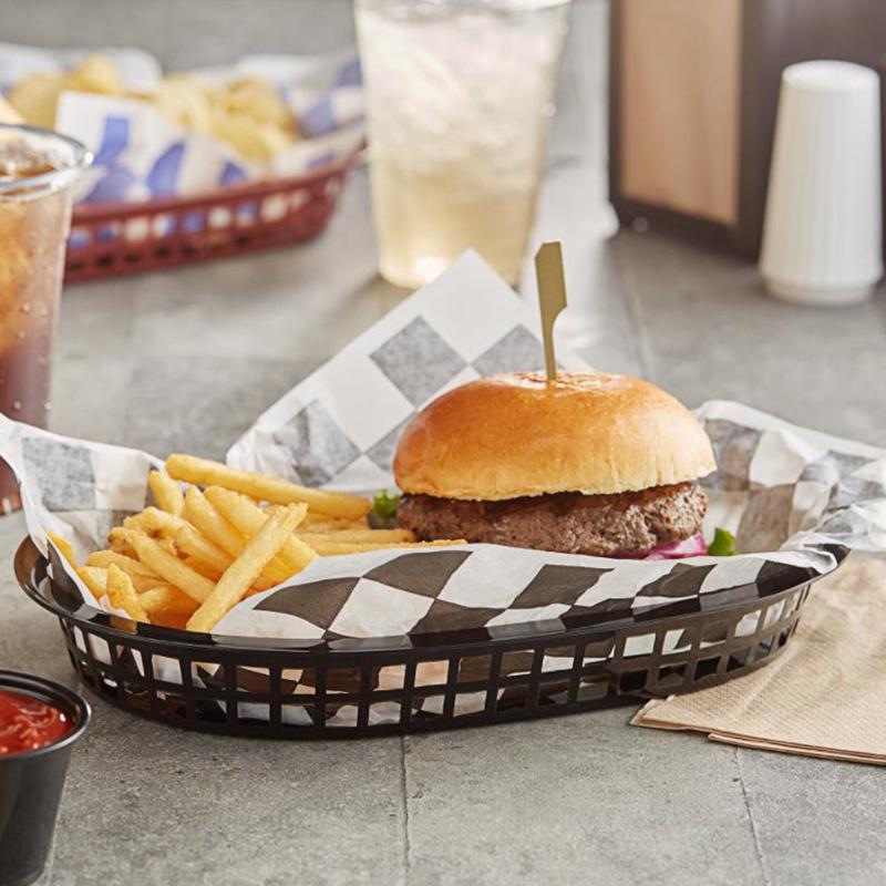 Fast Food Körbe, Serviertablett aus Kunststoff für Deli Hähnchen Burger Sandwiches Pommes - Gastronomie-/Restaurantbedarf