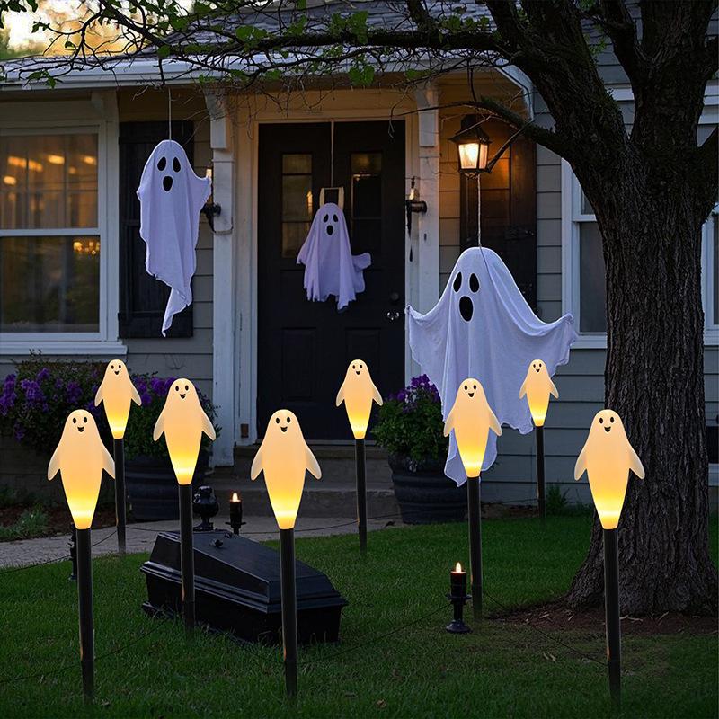 Halloween Solar Pumpkin and Ghost Outdoor Waterproof Garden Lights