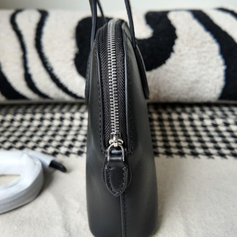 Genuine Leather Shell Crossbody Bag Women Minimalist Top-Grain Cowhide Handbag With Zip Small Size 22x5x15cm