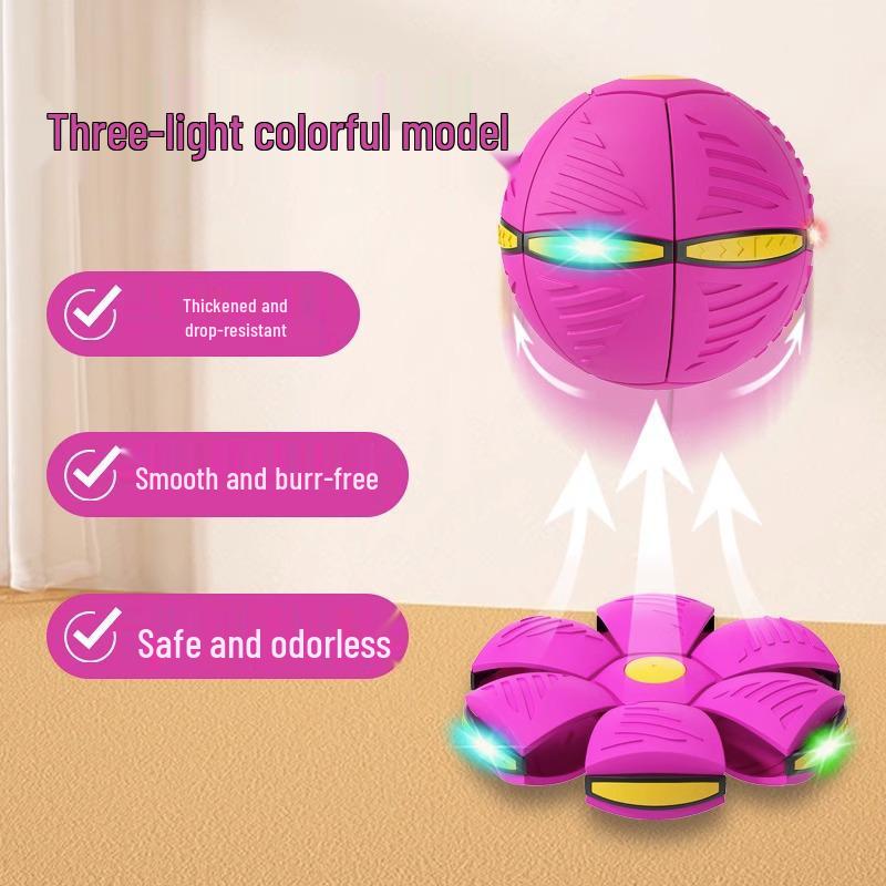 Self-Entertainment Elastic Dog Toy: Magic Flying Saucer, Deformable Foot-Stomping Ball, Educational Outdoor Sports Toy.