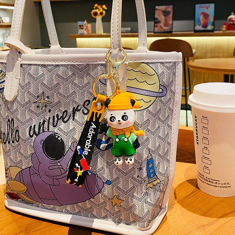 Adorable Creative Panda Keychain Cute Cartoon Key Ring For Women Backpack Accessory