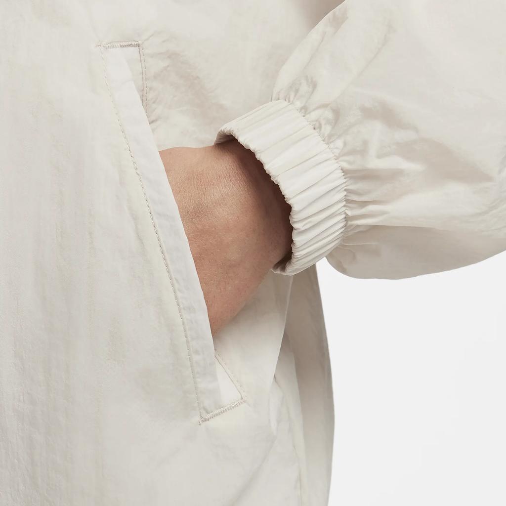 Nike Logo Print Windbreaker Jacket With Stand Collar Women Jacket Beige DX5865-104